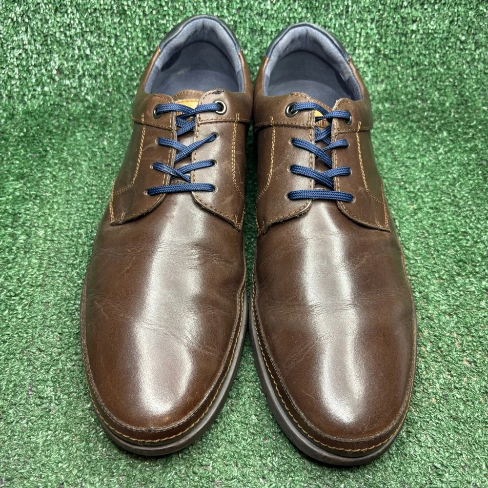 Pikolinos Leather Two Tone Heel Lace Up Casual Comfort Derby Brown Mens 12.5-13